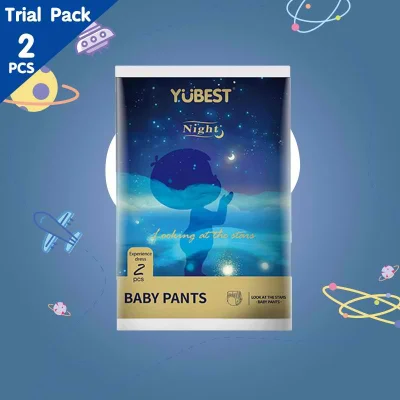 Yubest Night Baby Diaper 2pcs Tial Pack Pants/Taped