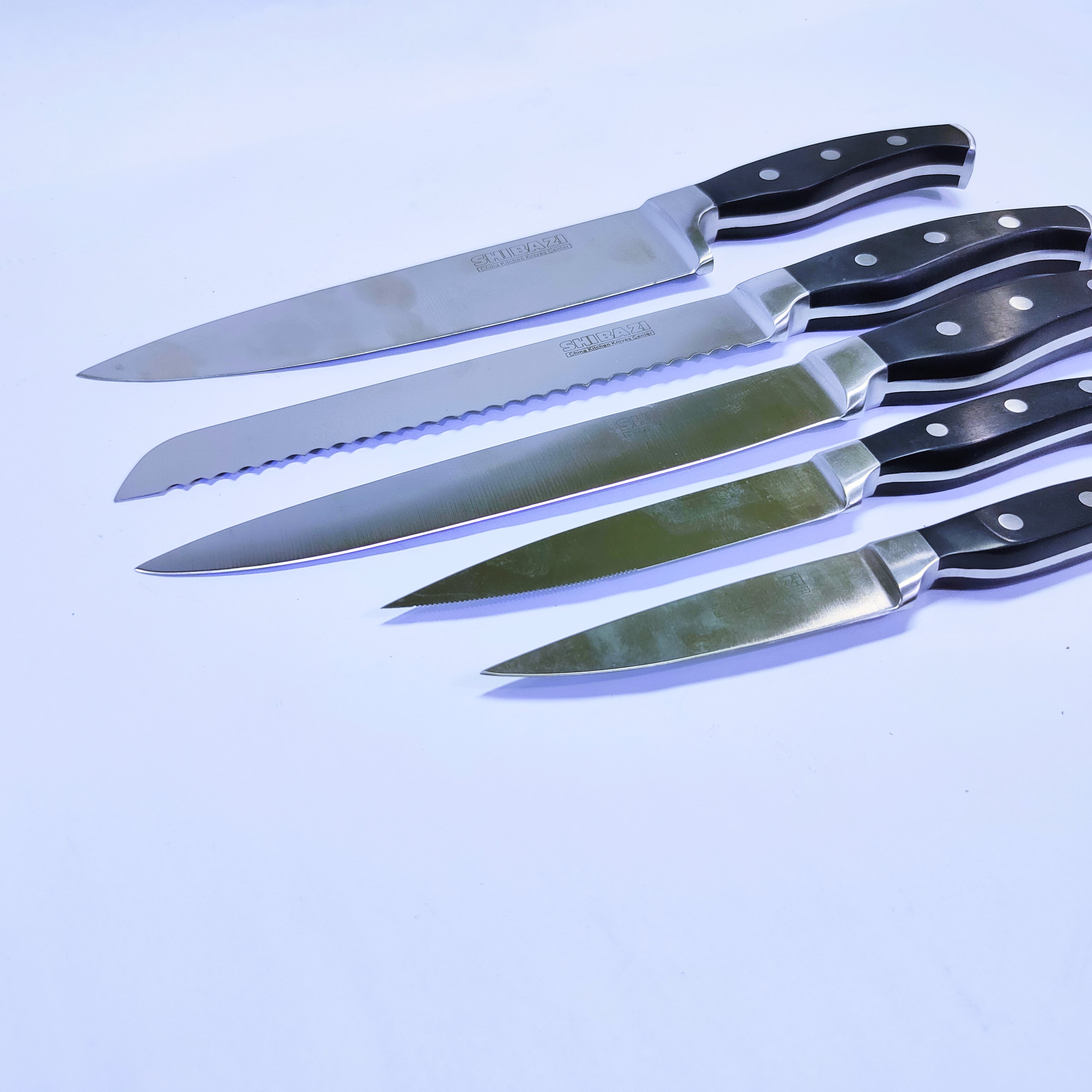 Japan Export Quality Knife Set with clear stand 5 pieces knife set