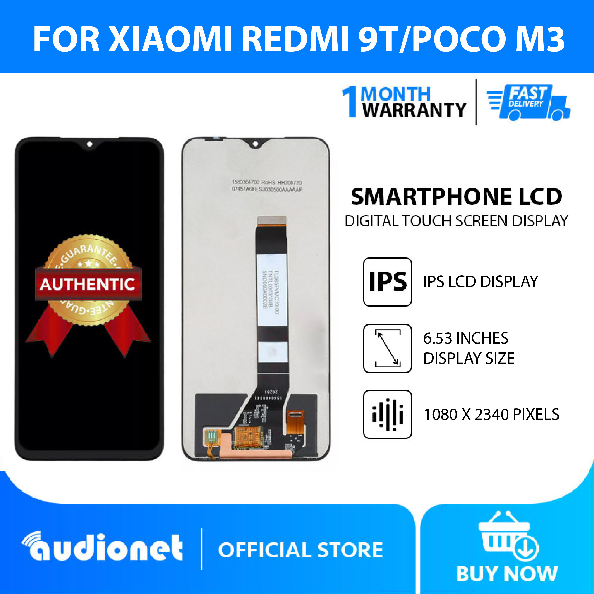 Smartphone Lcd For Xiaomi Redmi 9t Poco M3 Digital Touch Screen Display Frame Assembly For 5063