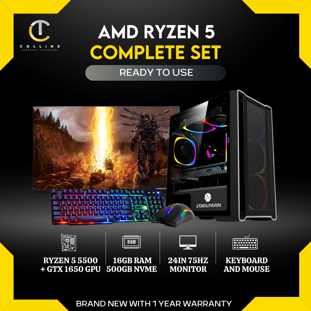 PC Gamer AMD Ryzen 5 5500 16GB RAM GPU GeForce