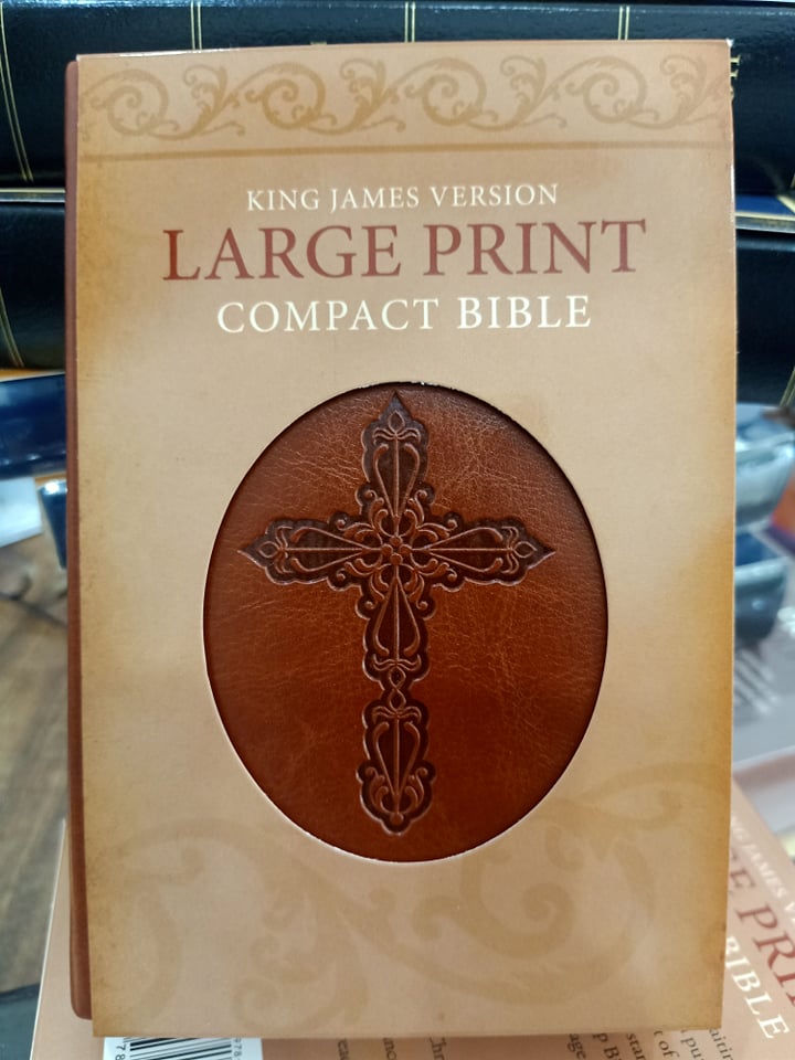King James Version Bible ( KJV Compact Size Large Print ) Cross Design ...