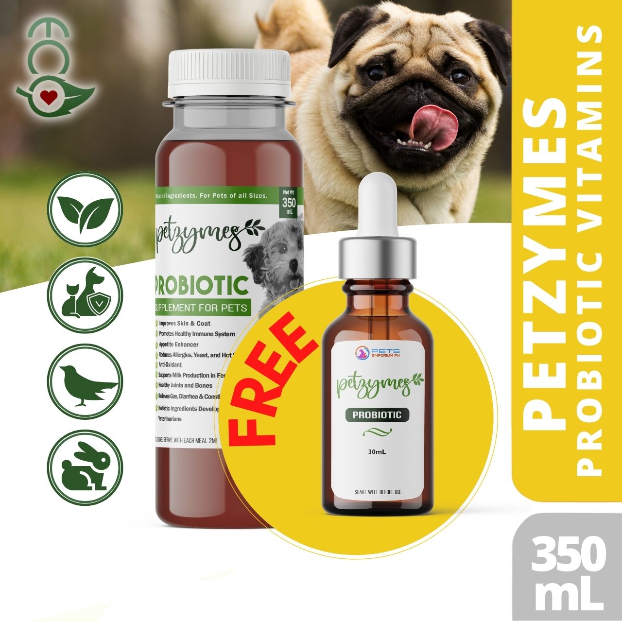 Pets Emporium PetZymes Probiotics Pets Fuel Immune System Support