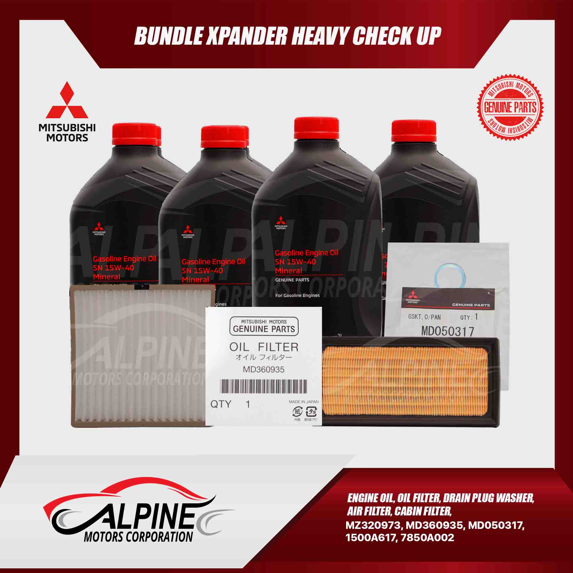 Mitsubishi Genuine Parts BUNDLE MINERAL OIL XPANDER HEAVY CHECK UP