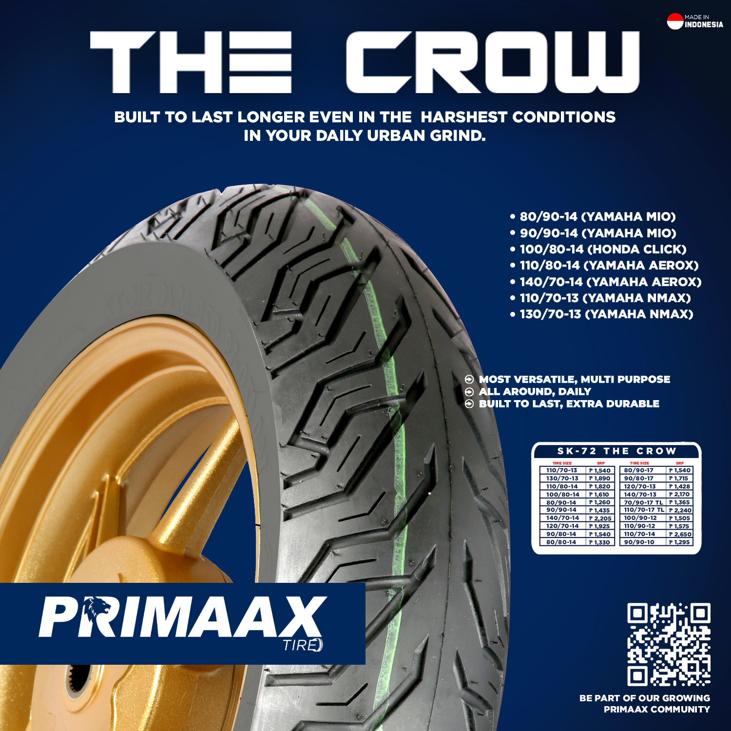 Primaax Tire SK72 The CROW Superior Quality Tire! Lazada PH