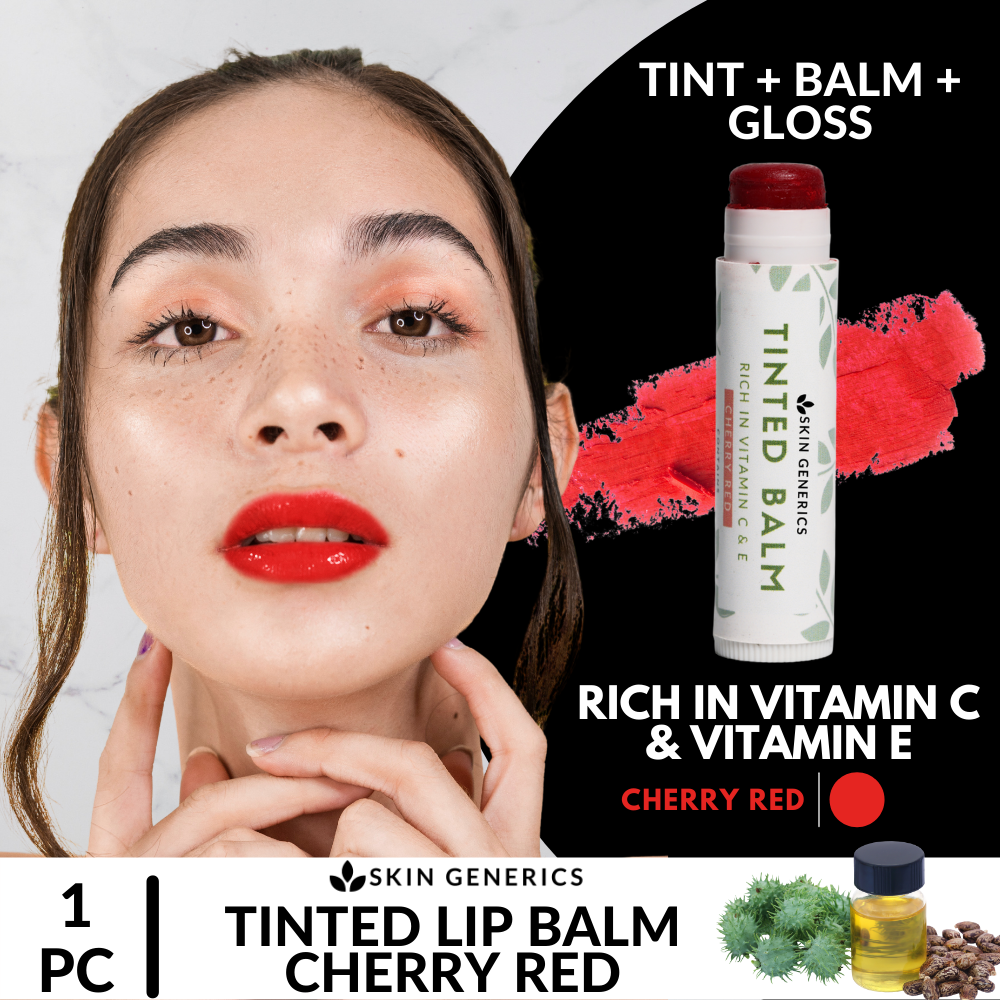 [ LIP TINT BALM CHERRY RED ] SkinGenerics Shades Tinted Lip Balm Lip