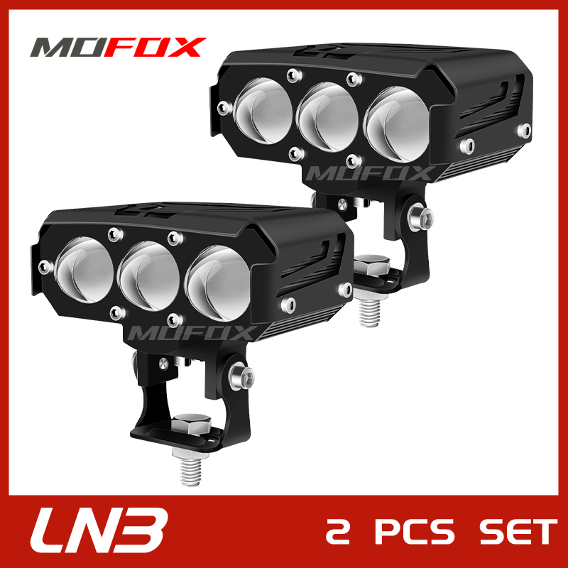 MOFOX LN2 LN3 Laser Gun Spotlight for Motorcycle Jeepney Car Off Road High / Low Beam MDL Dual