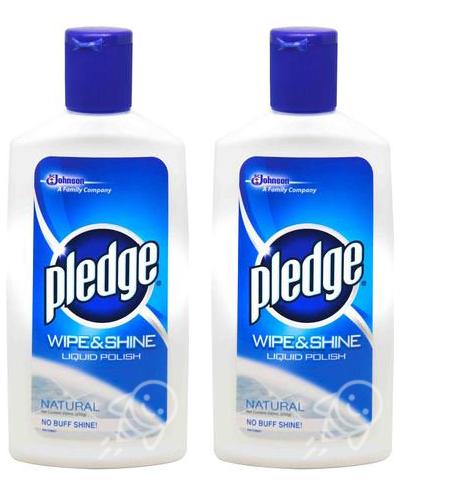 Pledge Wipe Shine Liquid Polish Natural 17 Oz 2 Packs