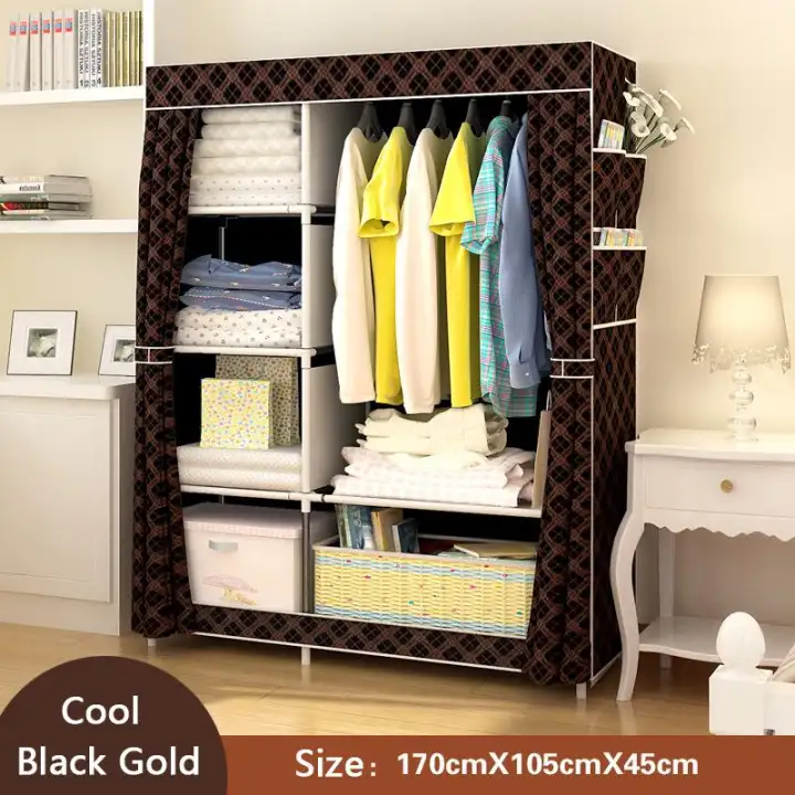 Quality Fashion Curtains Style Multi Function Wardrobe Storage