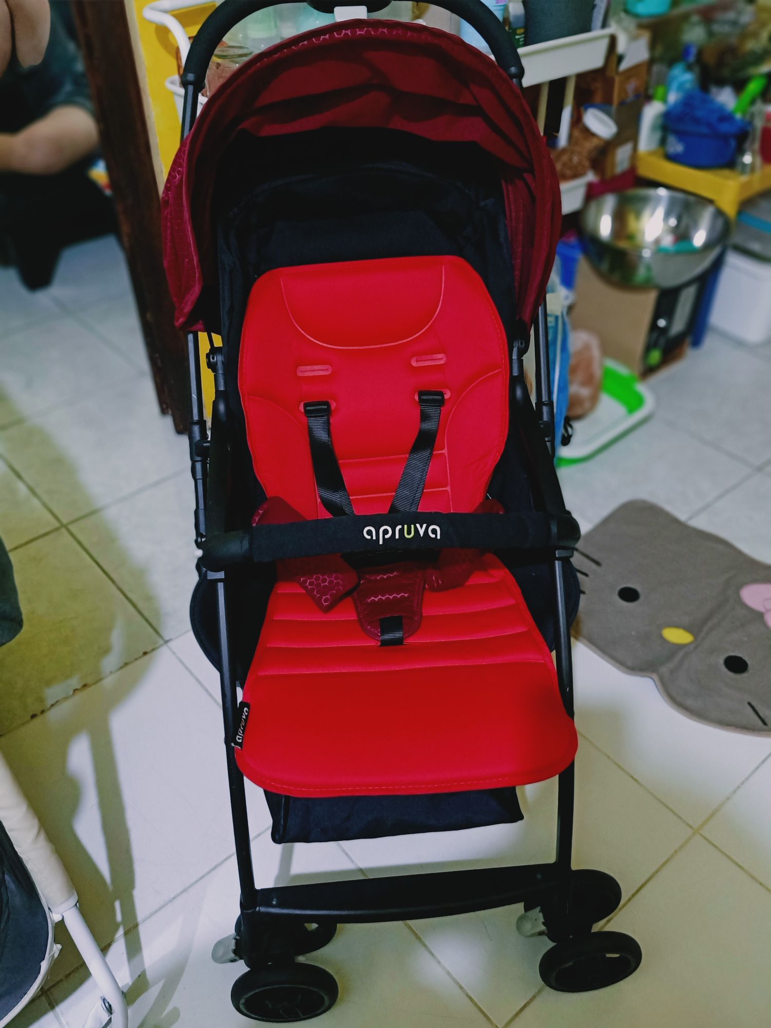 red stroller