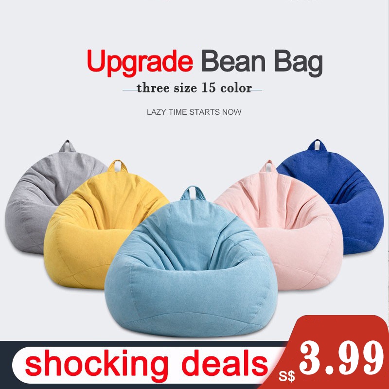 9 Colors Available Coffee XXL Beanbag Without Filling Adult Gaming Bean Bag Cover Fityle Beanbag Arm Chair Cover 