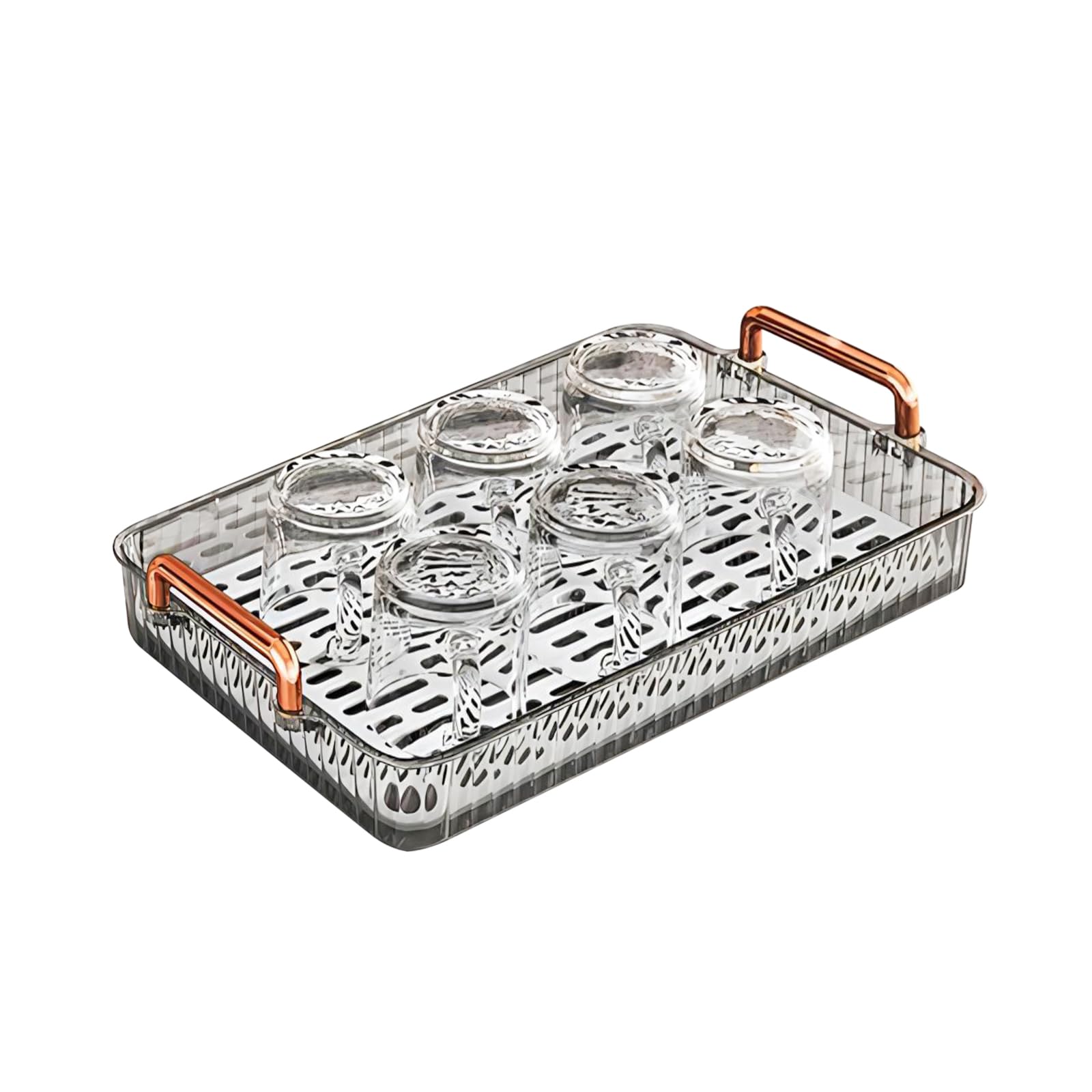 FANTASY Acrylic Serving Tray with Handle Plastic Food Serving Trays for  Party Fruit Platter Snacks Cookies Kitchen-YW2268