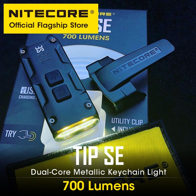 NITECORE TIP SE Mini 700 Lumen Bright Light Highlight Portable EDC Emergency Small Flashlight Keychain Light with Li-ion Battery