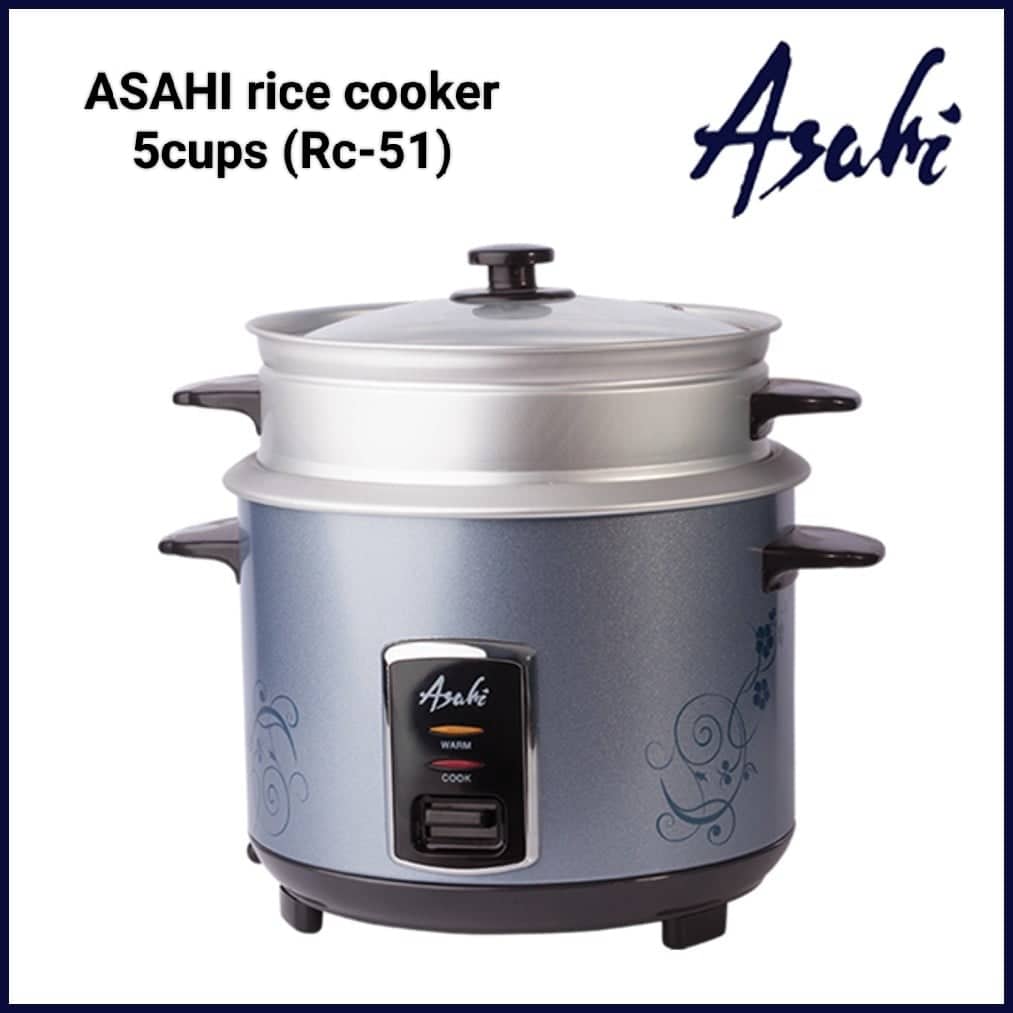 Asahi Rice Cooker 5cups (1 liter ccapacity) with Steamer (RC51