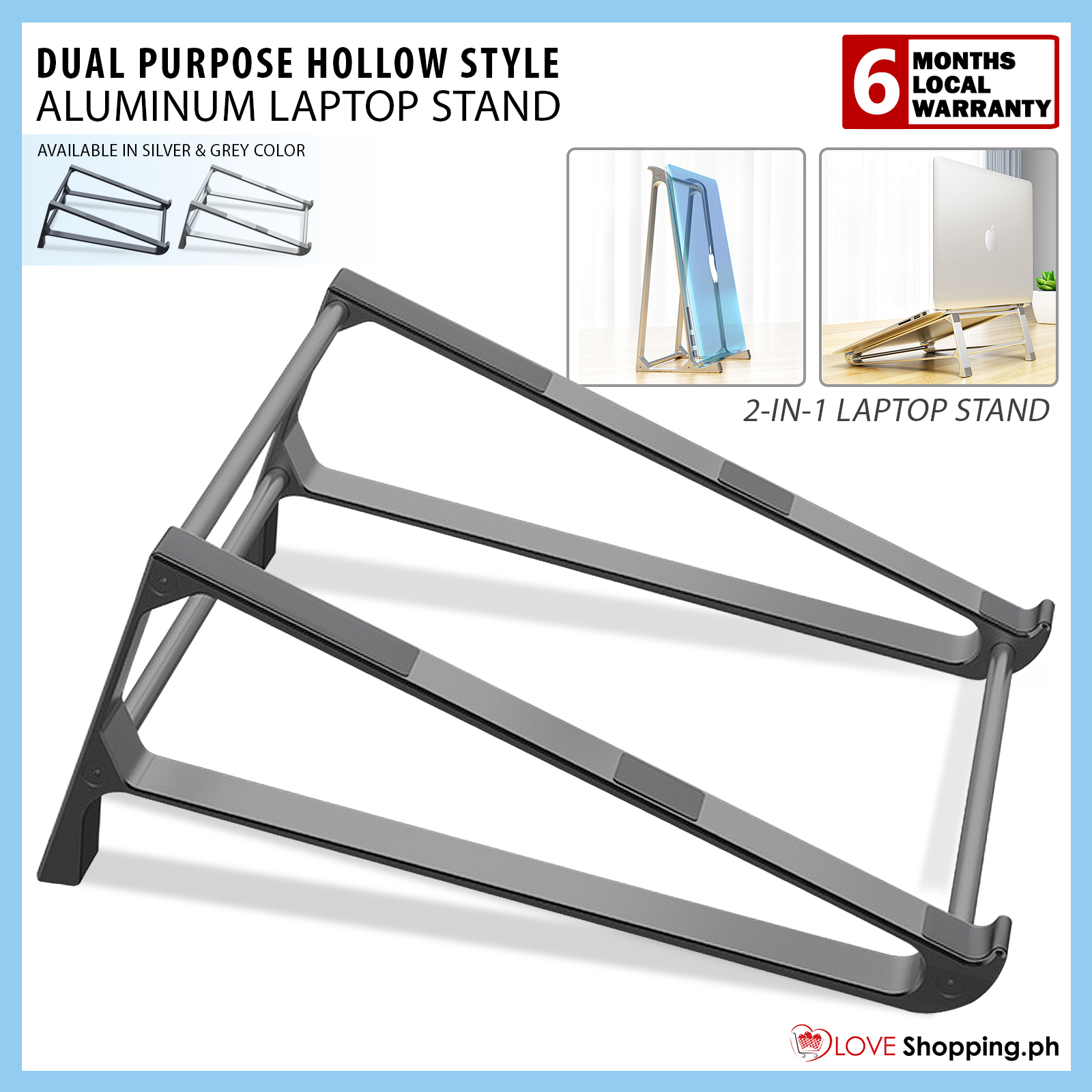 Dual Purpose 2 in 1 Vertical and Horizontal Hollow Style Aluminum