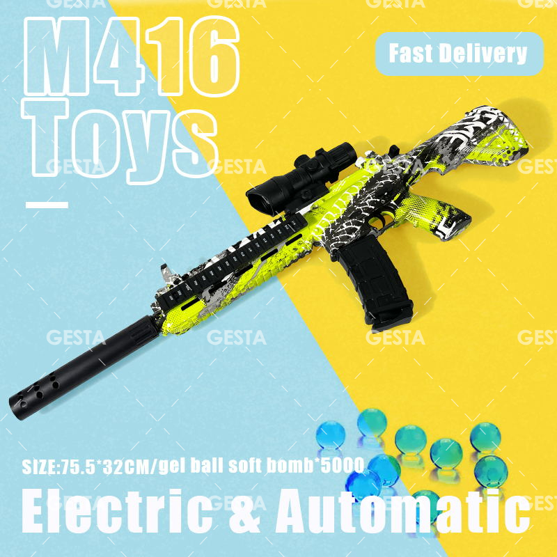 2023 M416 Gel Blaster Gun Electric Blaster automatic Rechargeable