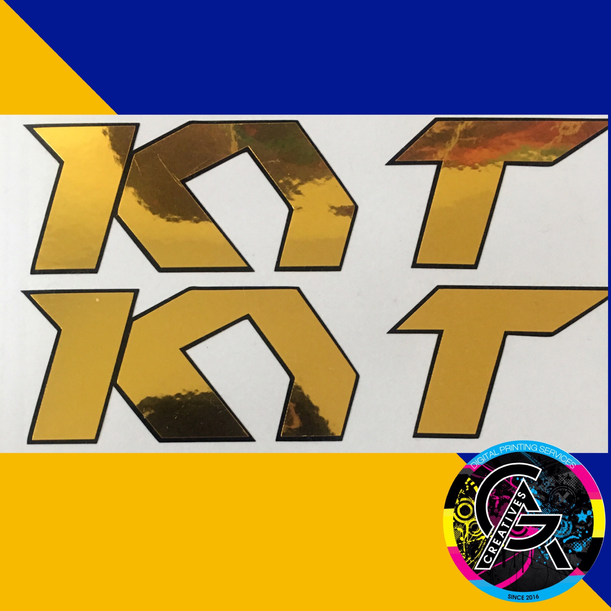 KYT HELMET GOLD STICKER SET OF 2 (Fit for KYT Helmet Logo) Lazada PH
