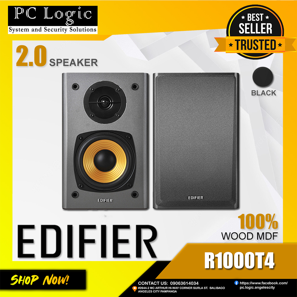Edifier R1000T4 2.0 Speaker 100 Wood MDF with RCA Input Lazada PH