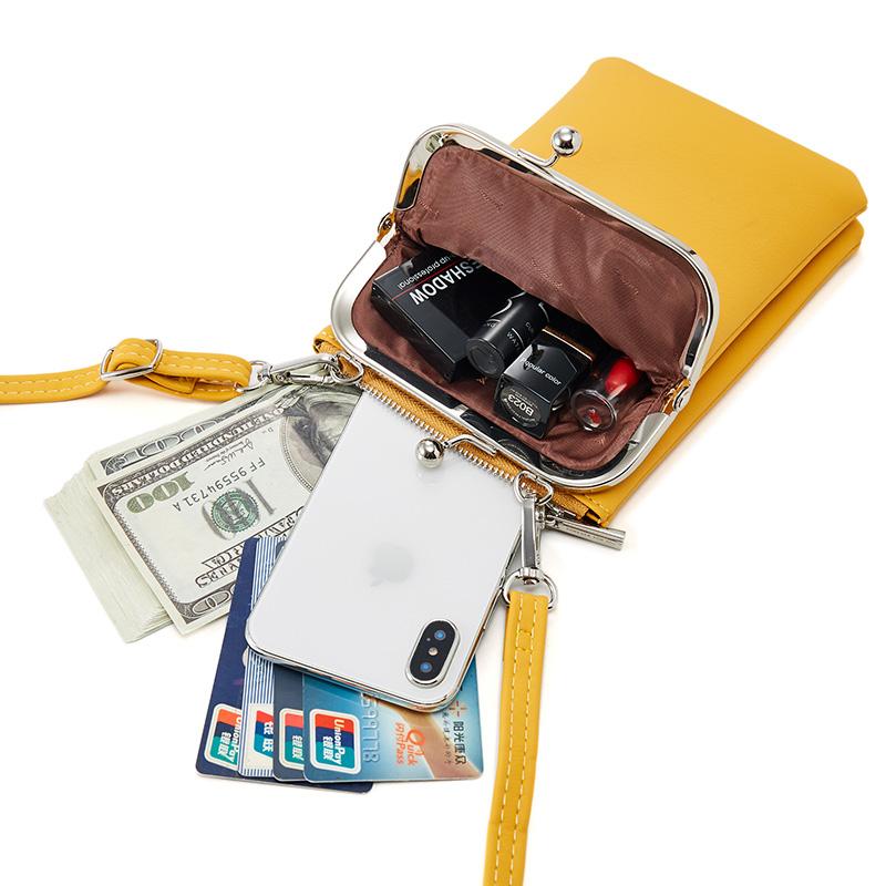 ที่มีสีสันโทรศัพท์มือถือขนาดเล็กกระเป๋ากระเป๋าหญิงแฟชั่นใช้ชีวิตประจำวันกระเป๋าสะพายผู้หญิงหนังมินิ C rossbody กระเป๋า Messenger สุภาพสตรีกระเป๋าคลัทช์ สี ดำ สี ดำ