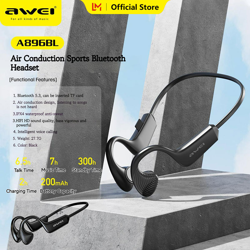 Awei A896BL Air-conduction Sports Neckband Headset support TF card