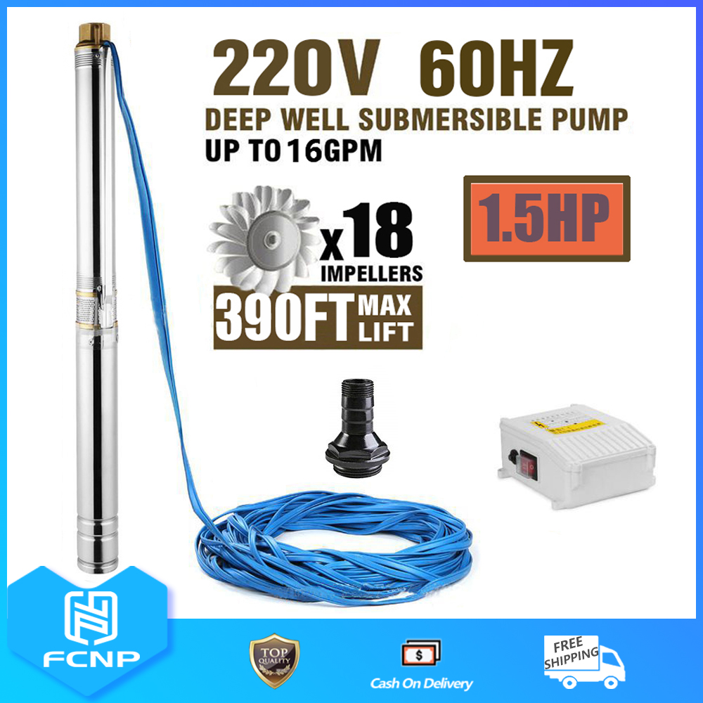 ERCPUMP Submersible Pump 3Inch 1.5HP Water Pump Deep Well Pump 220V ...