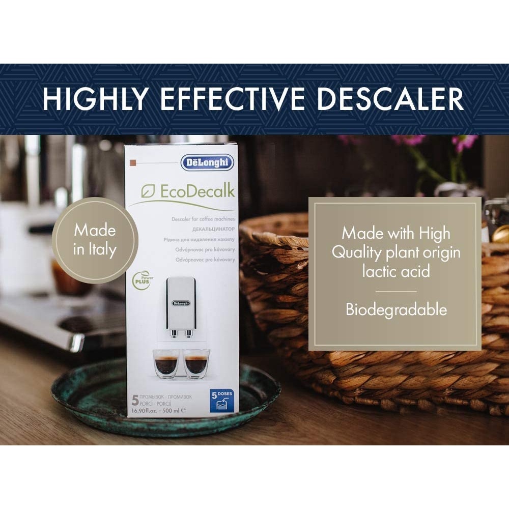 DeLonghi Descaler EcoDecalk DLSC500 500ml Universal Descaling Solution for Espresso Machine Bulk