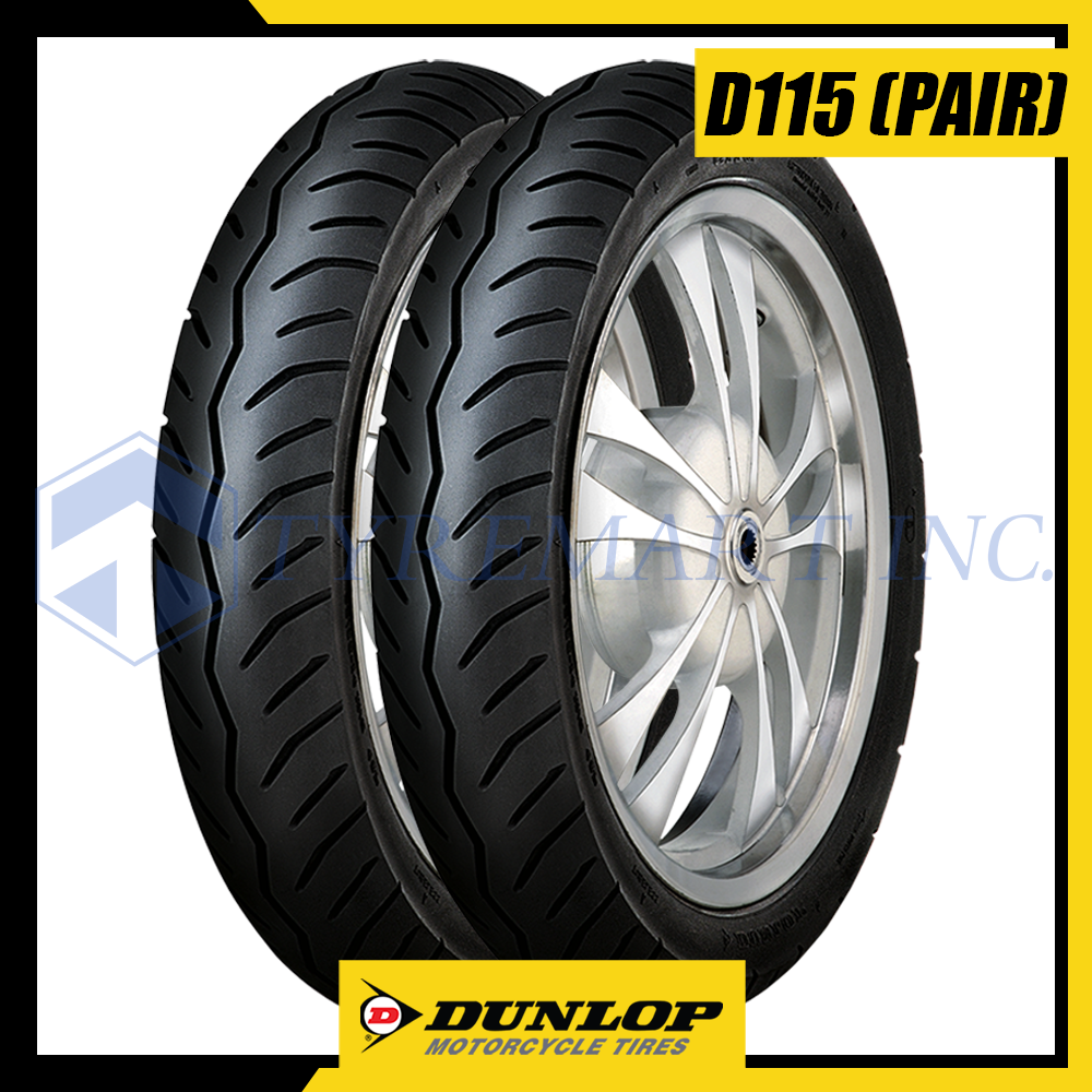Dunlop Tires D115 70/9014 34P & 80/9014 40P Tubeless Motorcycle