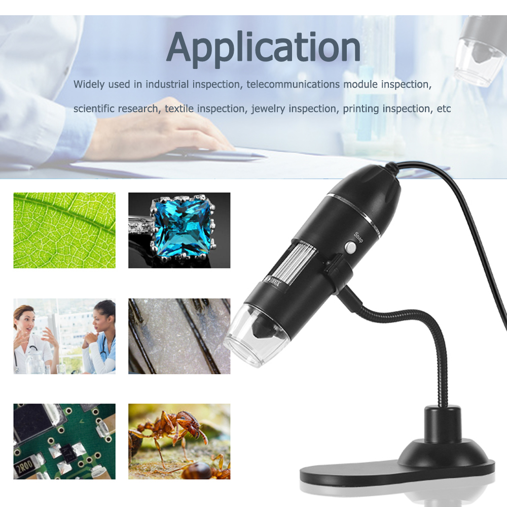 Kính Hiển Vi Phóng To Kỹ Thuật Số Kính Lúp Cầm Tay Và Máy Tính Để Bàn USB 0,3MP Máy Ảnh Kính Lúp 8 Đèn LED, Độ Phóng Đại 1000X Dành Cho Hệ Thống Windows/Mac Có Chân Đế