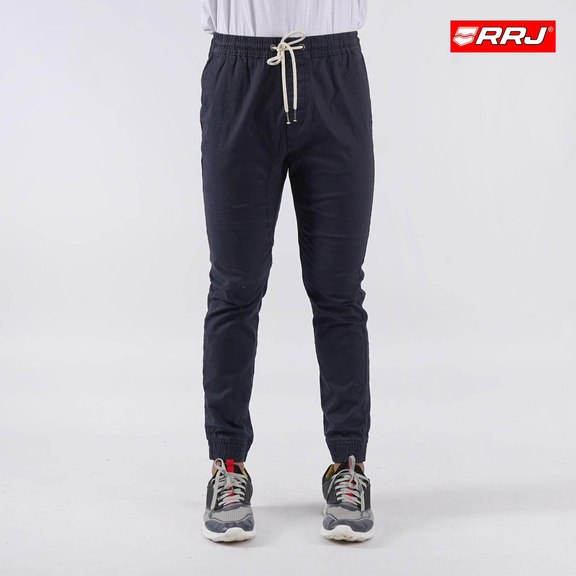 RRJ Basic Apparel Non-Denim Jogger Pants for Men Trendy Fashion With Pocket Regular  Fitting Garment Wash Cotton Fabric Casual Jogger pants for Men 107267-U  (Navy Blue)