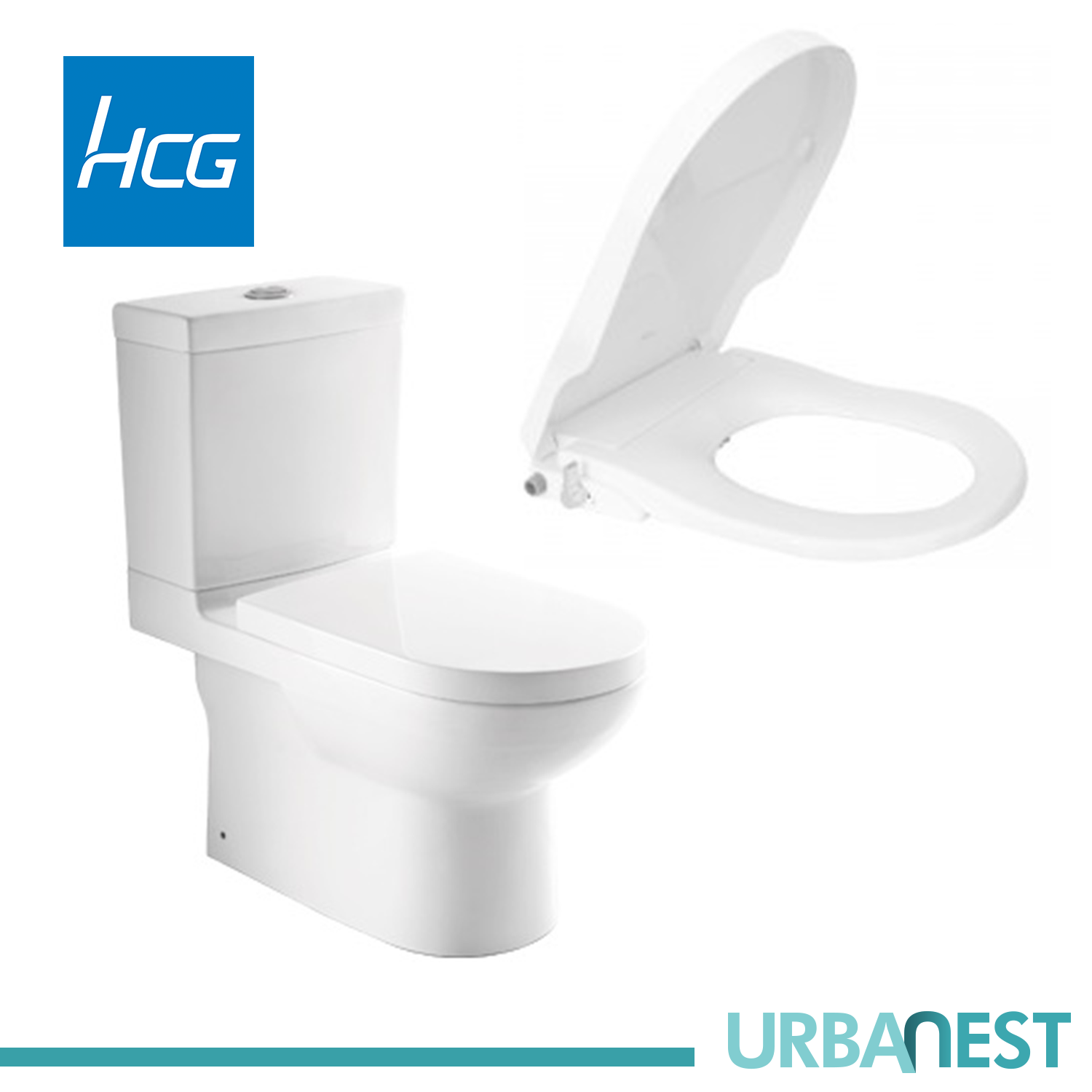 HCGEton CS4510D AW CloseCouple Ceramic Toilet Bowl with upgraded