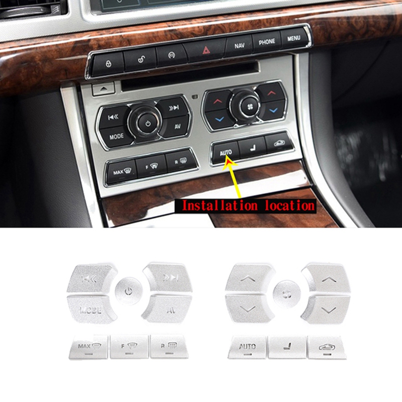 Car Interior Central Control Air Conditioning Multimedia Button Cover Sticker for Jaguar XF 2012-2015 High Match