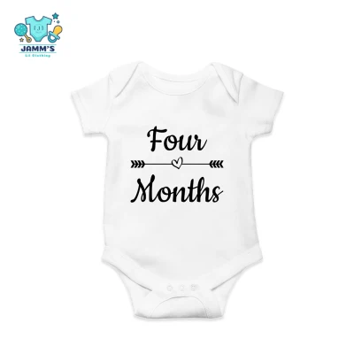 Baby Onesies Four Months Old Milestone