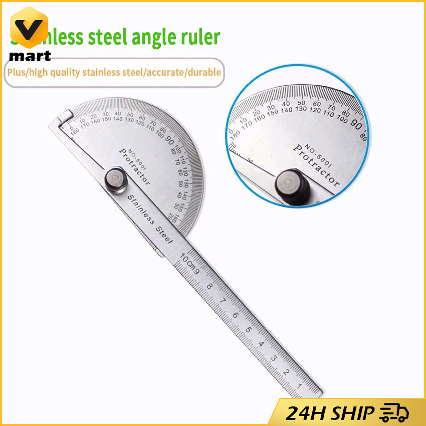 Goniometer Stainless Steel Protractor Metal Ruler Multi Angle Measuring ...