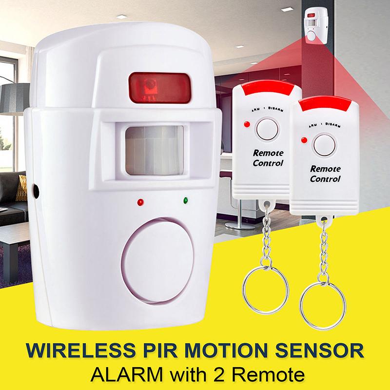 【Ushihuang】Wireless Pir เซ็นเซอร์ตรวจจับการเคลื่อนไหว Alarm + 2รีโมทคอนโทรล Shed Home Garage Caravan