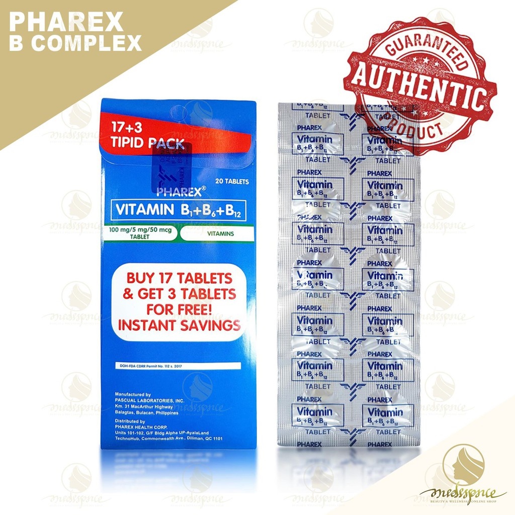 Pharex Vitamin B1 B6 B12 (10 Tablets) 100 Original Authentic