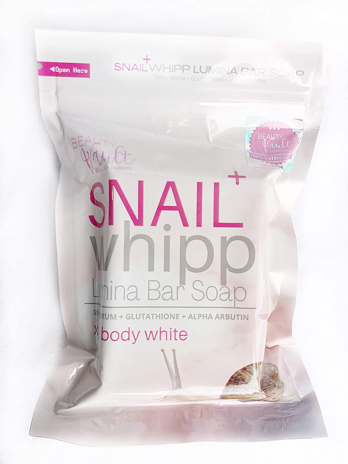 Beauty Vault Snail Whipp Lumina Bar Soap (Snail Serum + Gutathione