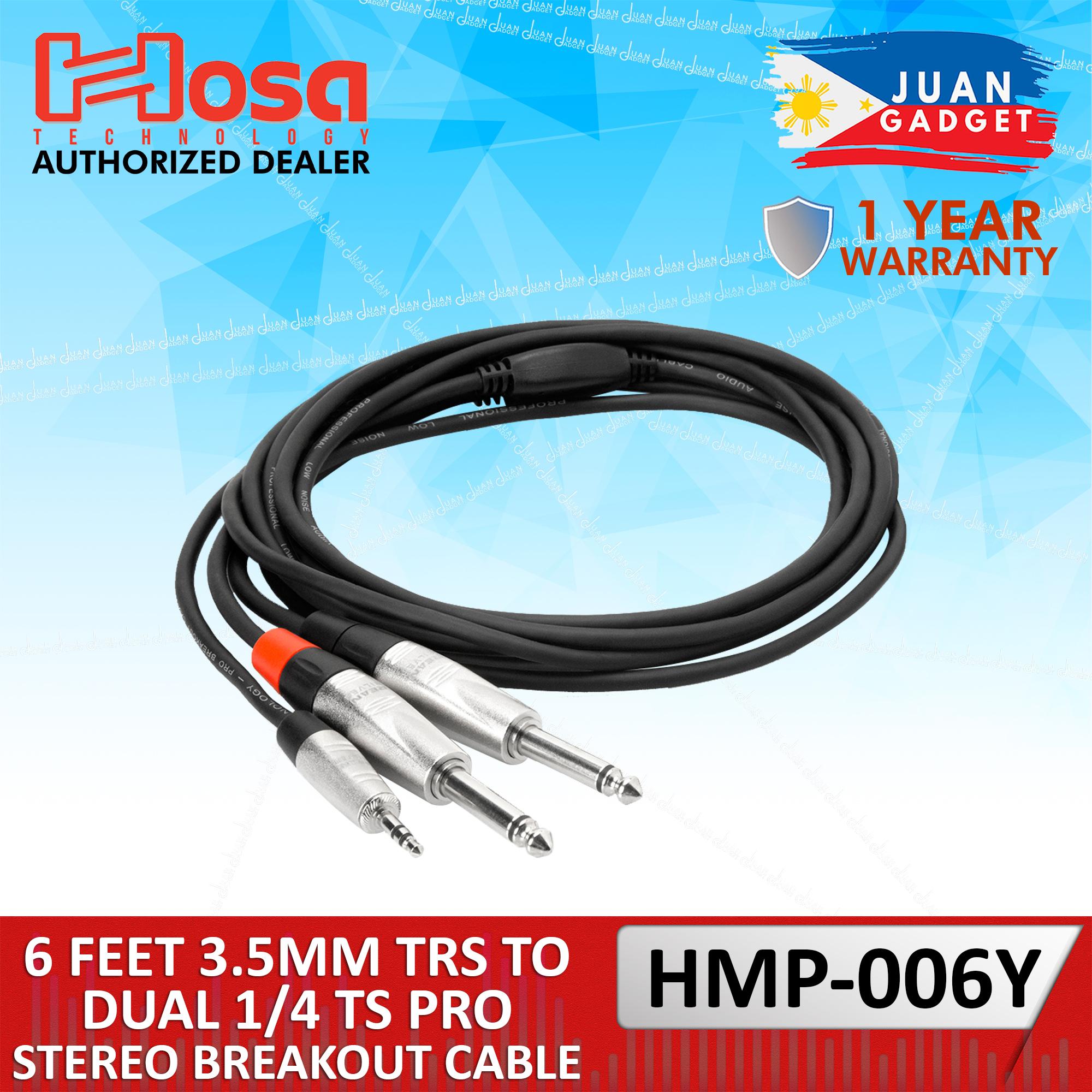 3.5mm To Dual 6.35mm Cable 1.5m 3.5mm Stereo Female To 2x Mono