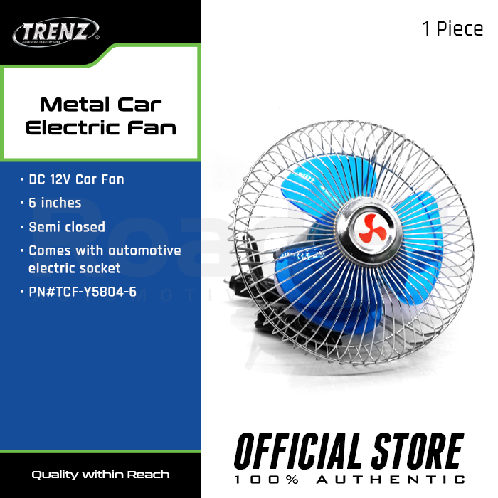 Trenz Car Accessories 6inch SemiClosed Metal Car Electric Fan 12V TCF