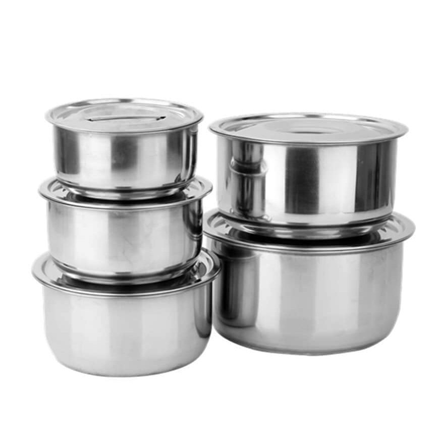5PCS Stainless Steel Stock Pot Set Cookware Lazada PH