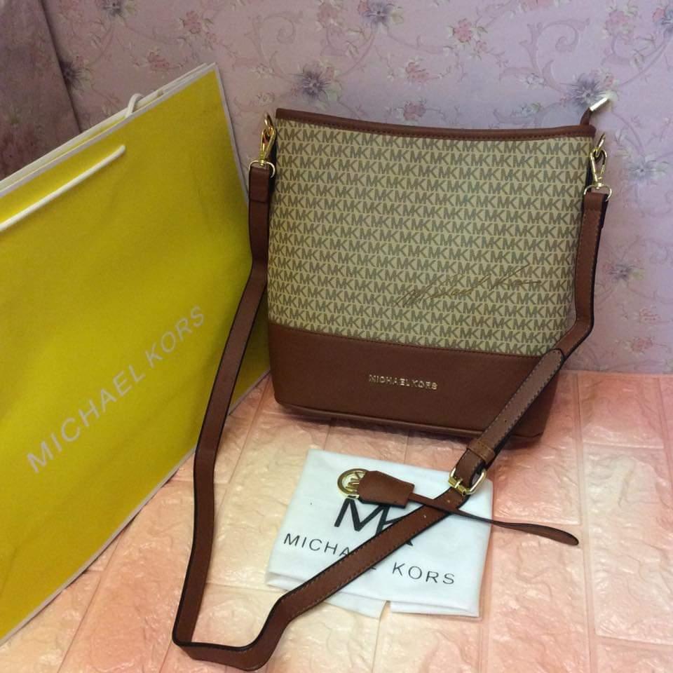 mk sling bag brown