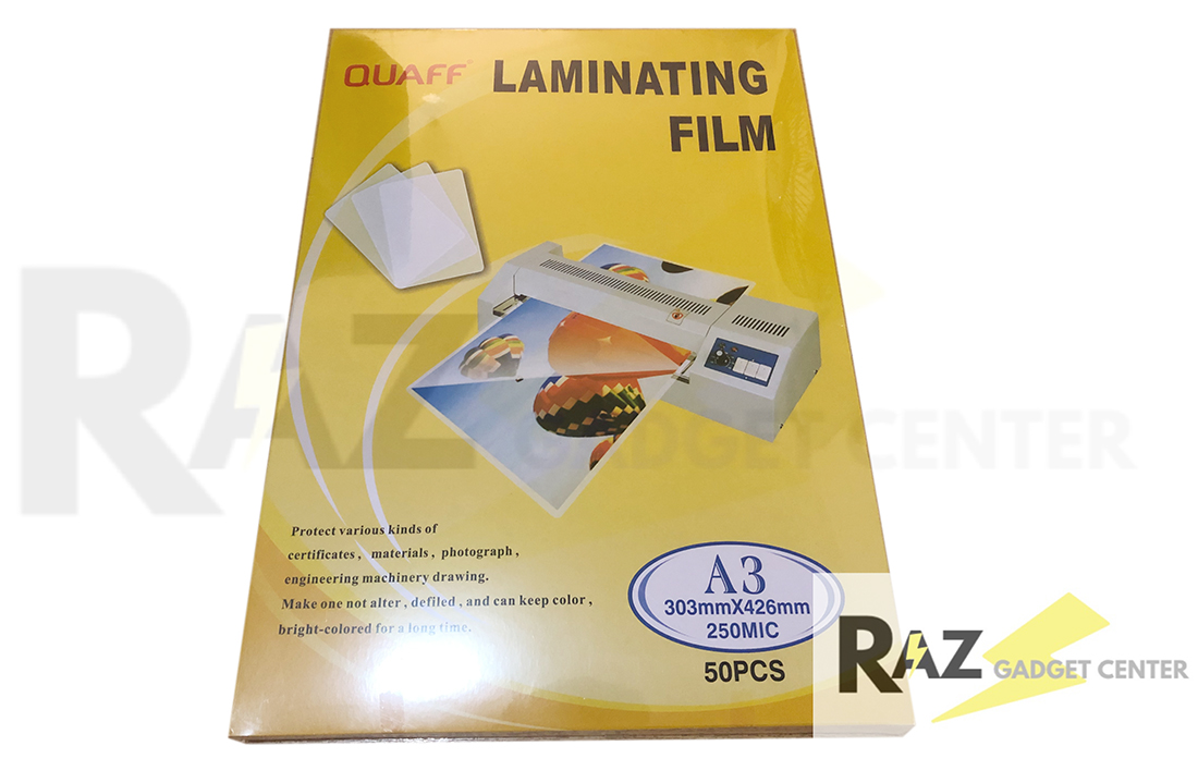 Quaff Laminating Film A3 (303mm x 426mm) 250 Micron & 125 Micron