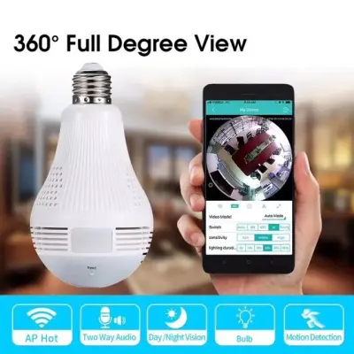 [NEW ARRIVAL] Light Camera 360°Panoramic Wireless IP Camera Bulb CCTV WIFI Home Security Camera cctv V380 icsee