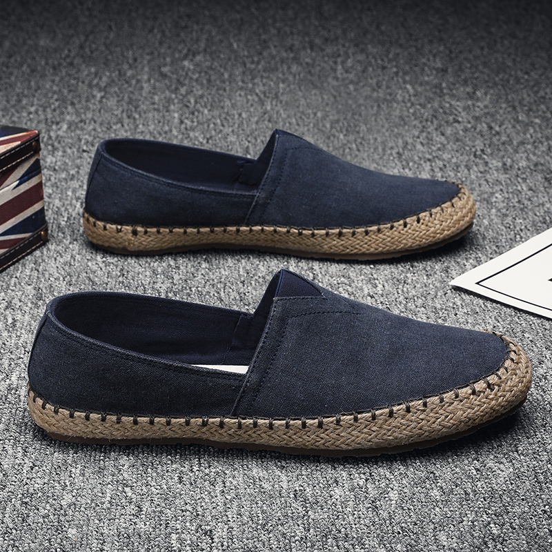 EIFAK Men Espadrille Fisherman Shoes Casual Shoes Low Top Slip on Canvas Shoes Flats Shoes