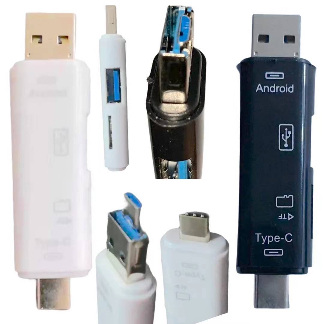 ZOOKI USB Adapter TF Card Reader 3 In 1 USB OTG Micro USB Type C USB 3.