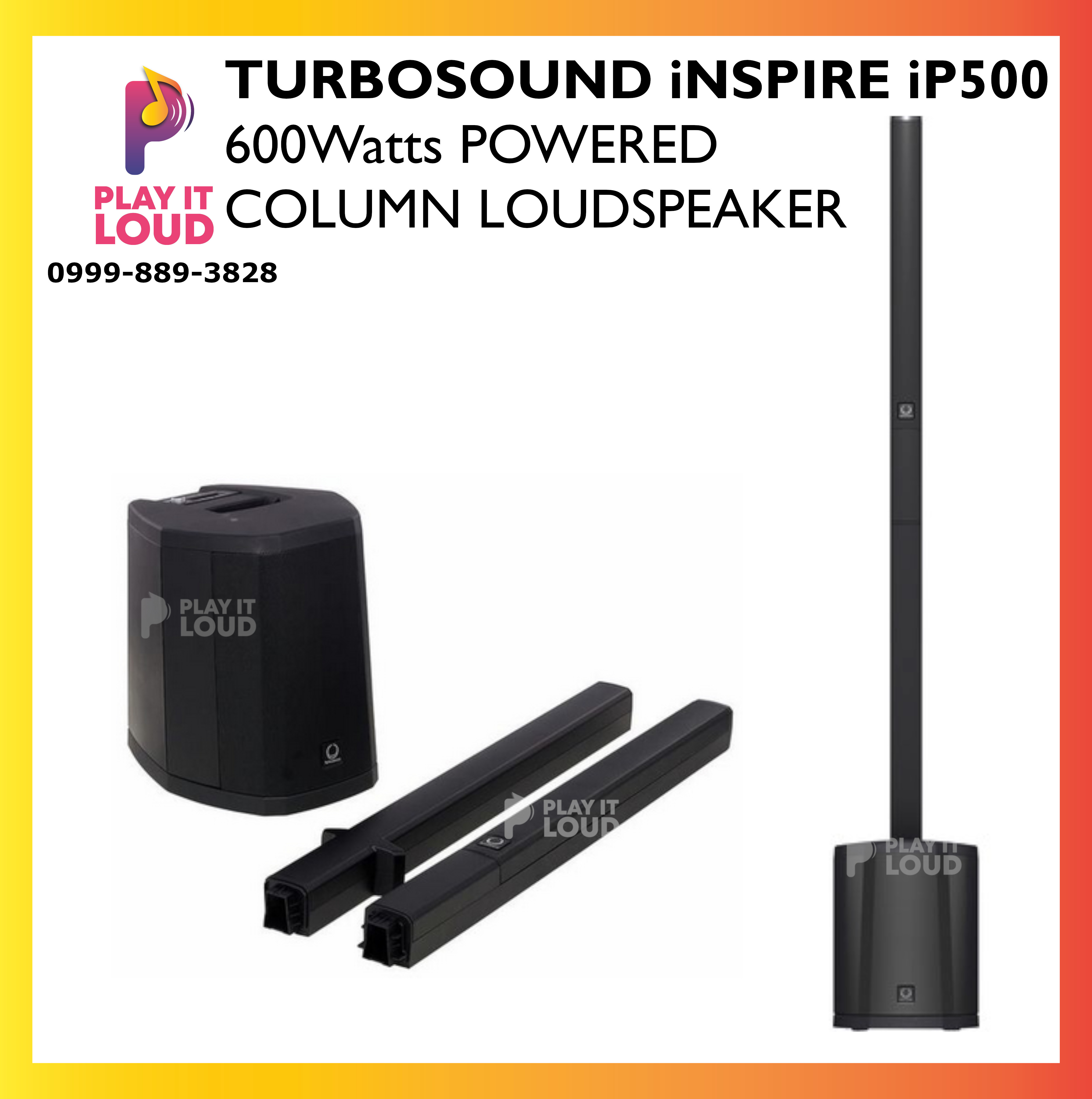 TURBOSOUND iNSPIRE iP500 600 Watts POWERED COLUMN LOUDSPEAKER with 8