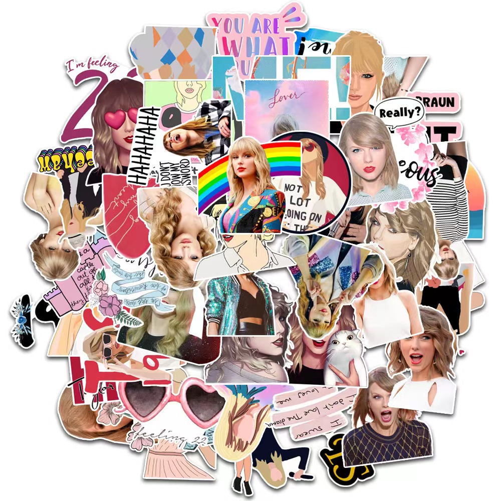 As.50pcs|Taylor Swift Waterproof Stickers Anime Graffiti Scrapbook ...