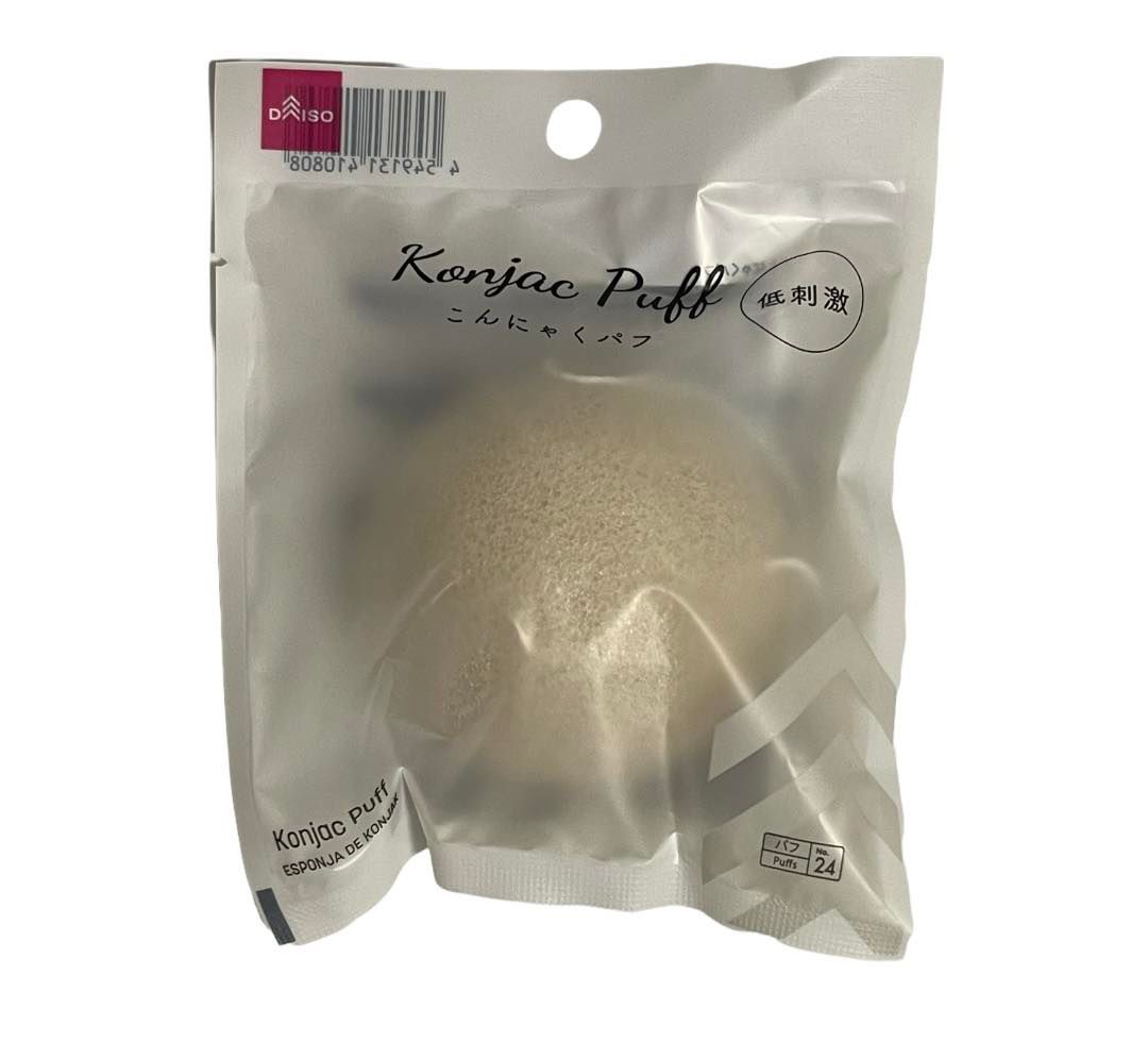 Daiso Konjac Puff Natural Facial Cleanser Sponge Japan Product