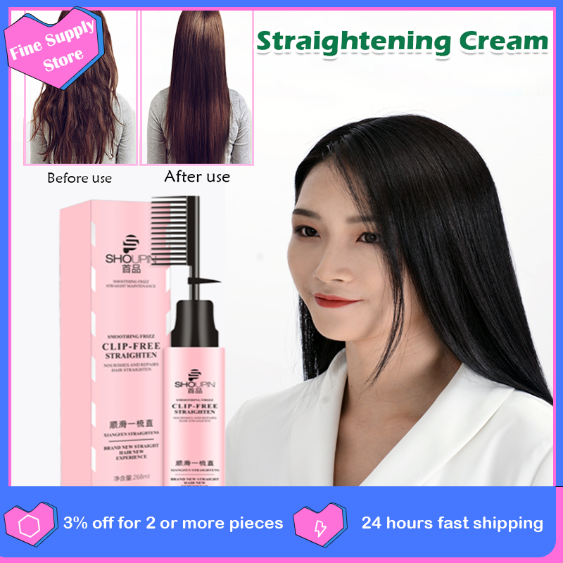 straightener cream 268ml straight hair cream with comb keratin comb
