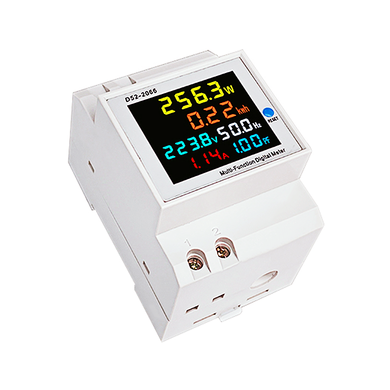 6in1 din rail ac volt monitor 110v 220v 380v current power kwh electric energy meter smart amp 100a d52-2066