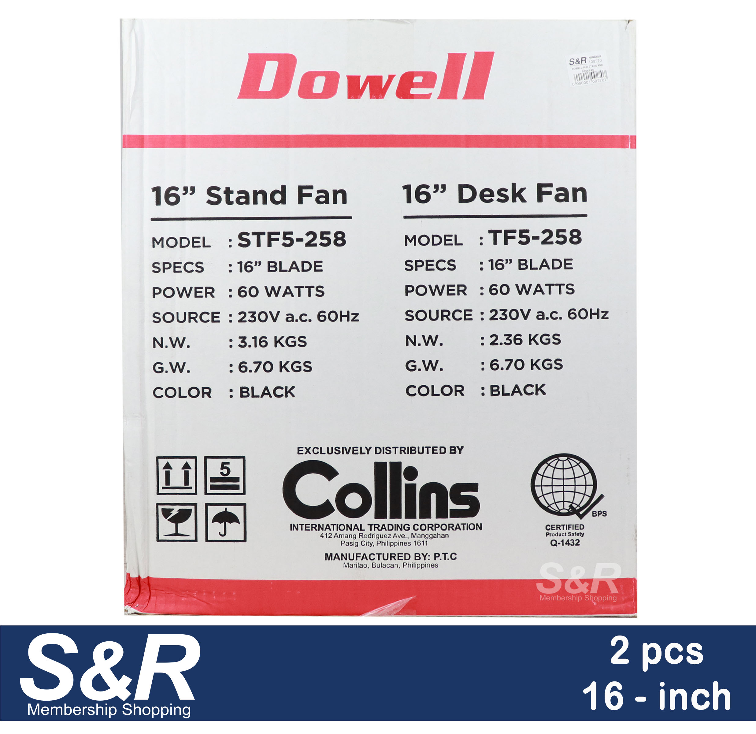 Dowell Stand and Desk Fan STF5258/TF5258 review and price