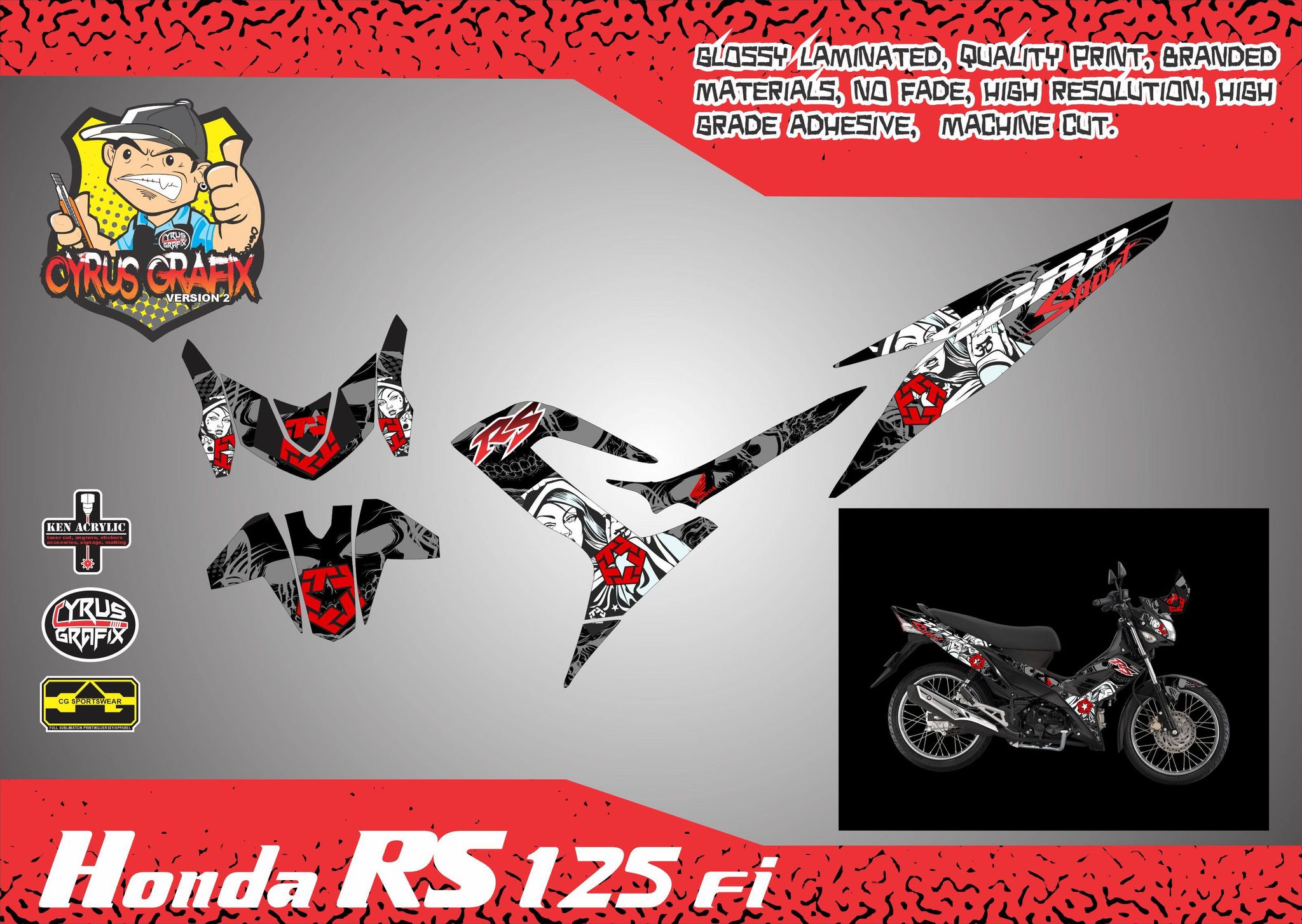 HONDA RS 125 FI DECALS | Lazada PH